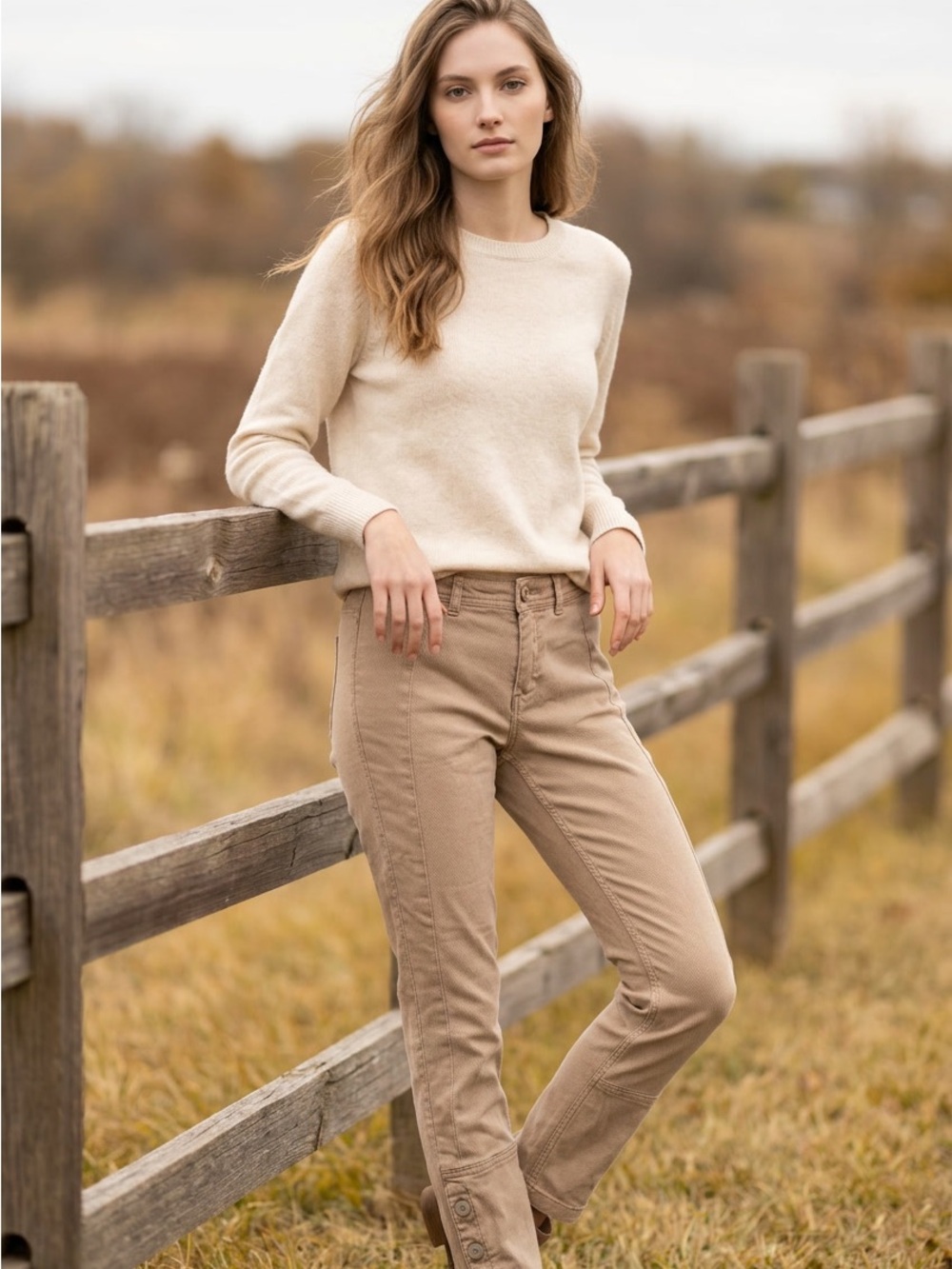 Anthropology Women's Tan Straight-Leg Jeans